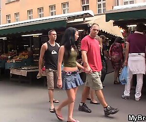 He finds brunette gf cheating!