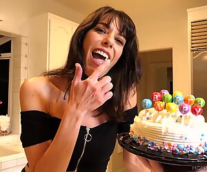 Birthday sloppy blowjob close up from MILF wife Lexi Foxy POV