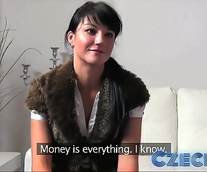 Czech Fashion model milks cock dry in Office