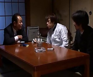 Kinky Japanese girl Shiori Kamisaki tied up and fucked by 2 dudes