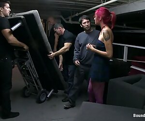 Art Student Gangbang in Freight Elevator
