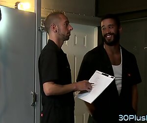 Buff gay stud licking ass